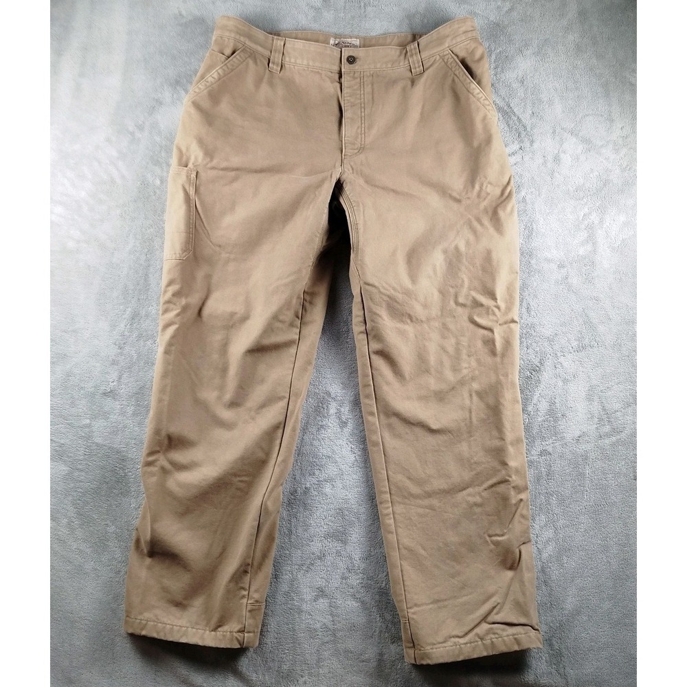 LL Bean Katahdin Iron Works Fleece Lined Carpenter Pants Mens 40x34 Work Utility